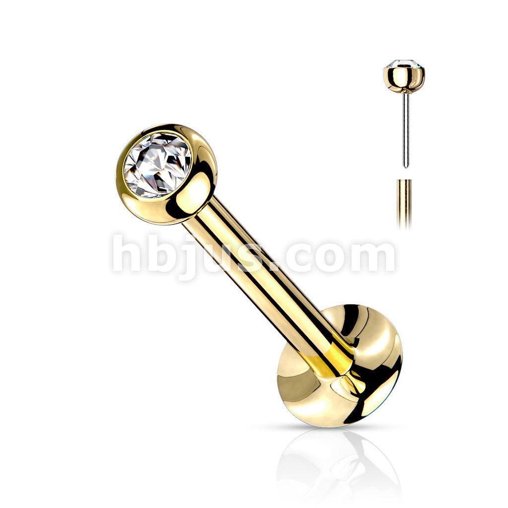 Push In Press Fit Jeweled Ball Top PVD Over 316L Surgical Steel... - Image 3