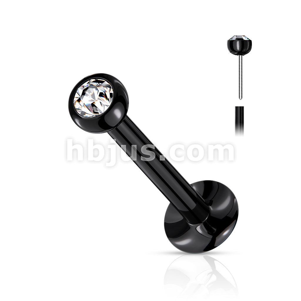 Push In Press Fit Jeweled Ball Top PVD Over 316L Surgical Steel... - Image 4