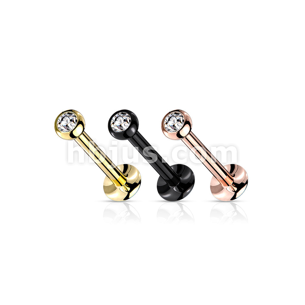 Push In Press Fit Jeweled Ball Top PVD Over 316L Surgical Steel... - Image 6