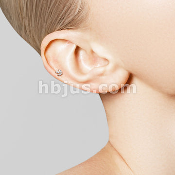 316L Surgical Steel 3 Marquise CZ Prong Set Threadless Top 316L... - Image 7