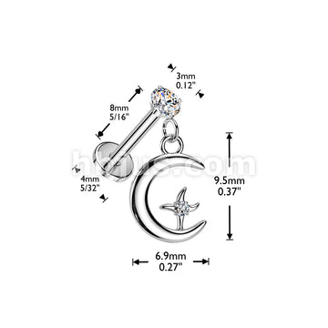 316L Surgical Steel 316L Threadless Push In Prong Set CZ Flat Back... - Image 4