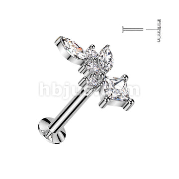 316L Surgical Steel Threadless Push In Flat Back Stud With Convex Back... - Image 2
