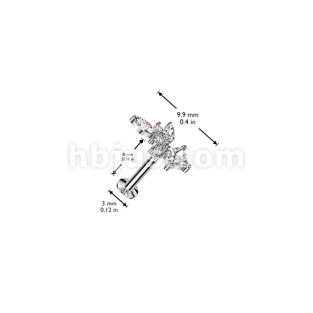 316L Surgical Steel Threadless Push In Flat Back Stud With Convex Back... - Image 4