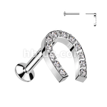 316L Surgical Steel Threadless Push In Labret With Convex Back and CNC... - Image 3