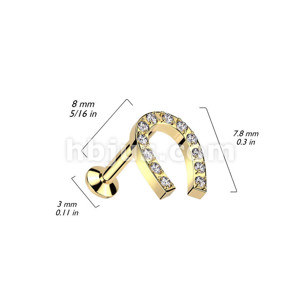 316L Surgical Steel Threadless Push In Labret With Convex Back and CNC... - Image 4