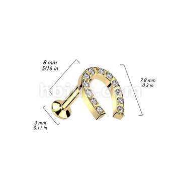 316L Surgical Steel Threadless Push In Labret With Convex Back and CNC... - Image 4