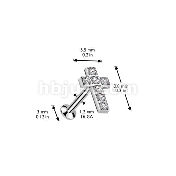 All 316L Surgical Steel Threadless Push In Labret With Convex Back and... - Image 4
