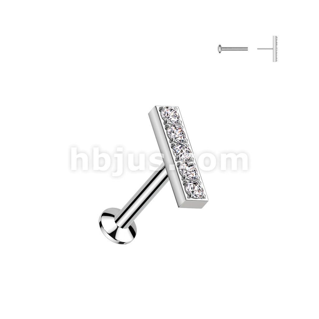 All 316L Surgical Steel Threadless Push In Flat Back Stud With Convex... - Image 2