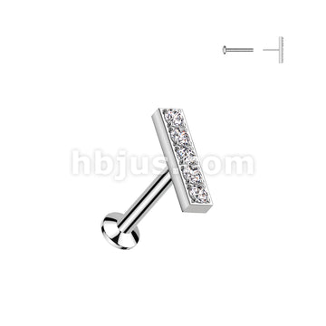 All 316L Surgical Steel Threadless Push In Flat Back Stud With Convex... - Image 2