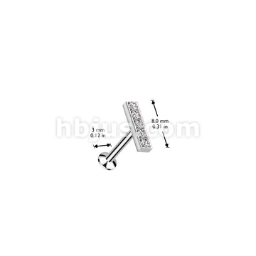 All 316L Surgical Steel Threadless Push In Flat Back Stud With Convex... - Image 3