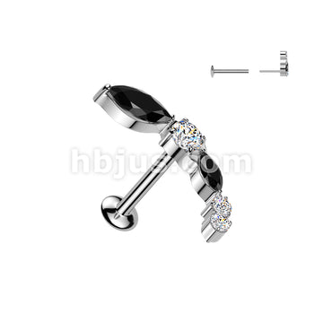 316L Surgical Steel All 316L Threadless Push In Convex Stud With... - Image 3
