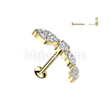 316L Surgical Steel All 316L Threadless Push In Convex Stud With... - Image 4