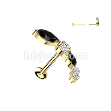 316L Surgical Steel All 316L Threadless Push In Convex Stud With... - Image 5