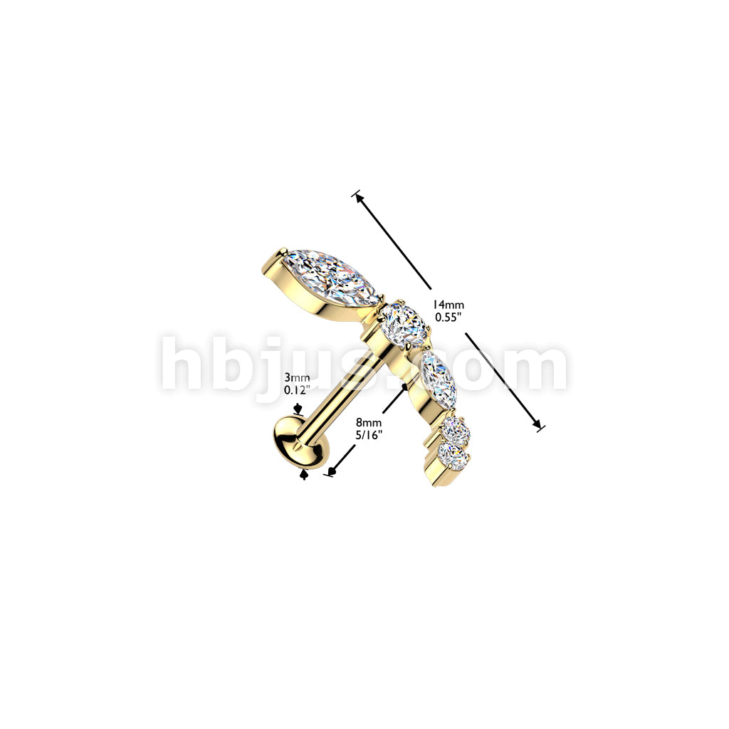 316L Surgical Steel All 316L Threadless Push In Convex Stud With... - Image 6