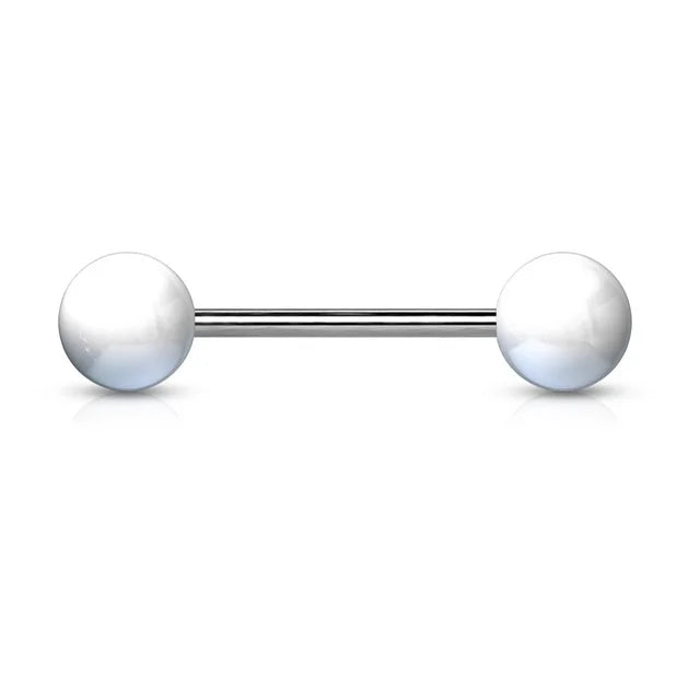 Implant Grade Titanium Externally Threaded Barbell With Solid Color Acrylic Balls