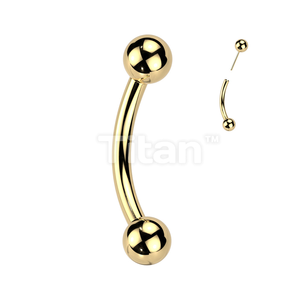 Implant Grade Titanium Threadless Push In Curved Barbell With One Fixed Ball - Image 2
