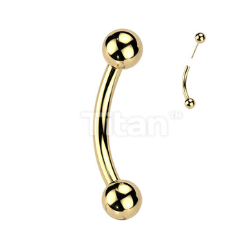 Implant Grade Titanium Threadless Push In Curved Barbell With One Fixed Ball - Image 2