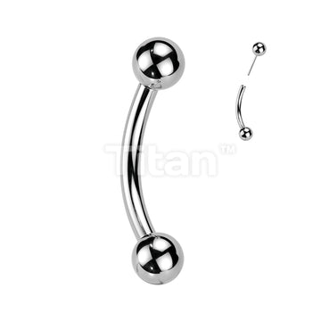 Implant Grade Titanium Threadless Push In Curved Barbell With One Fixed Ball - Image 3