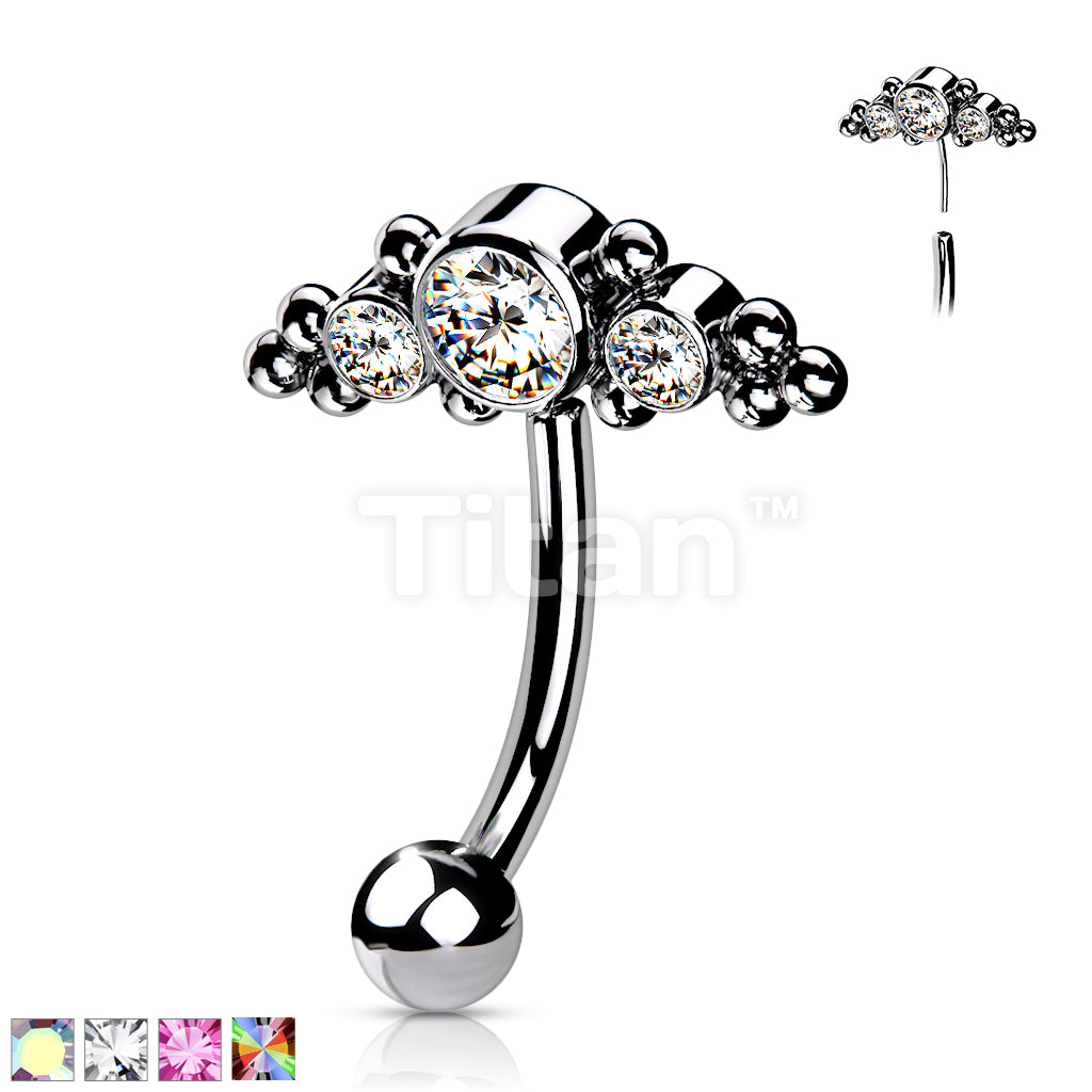 ASTM F136 Titanium Implant Grade Titanium Threadless Push In Eyebrow... - Image 2