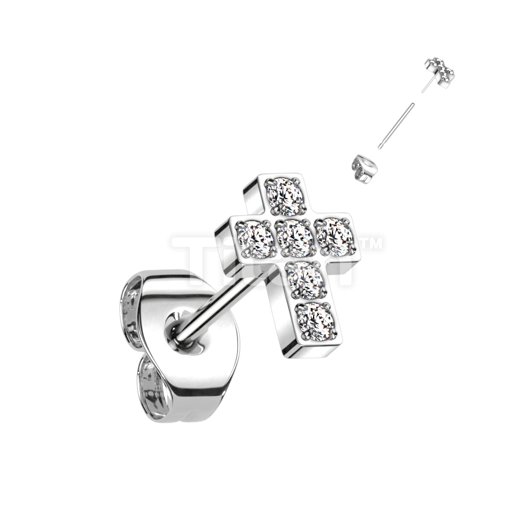 ASTM F136 Titanium Implant Grade Titanium Threadless Push in Earring... - Image 2
