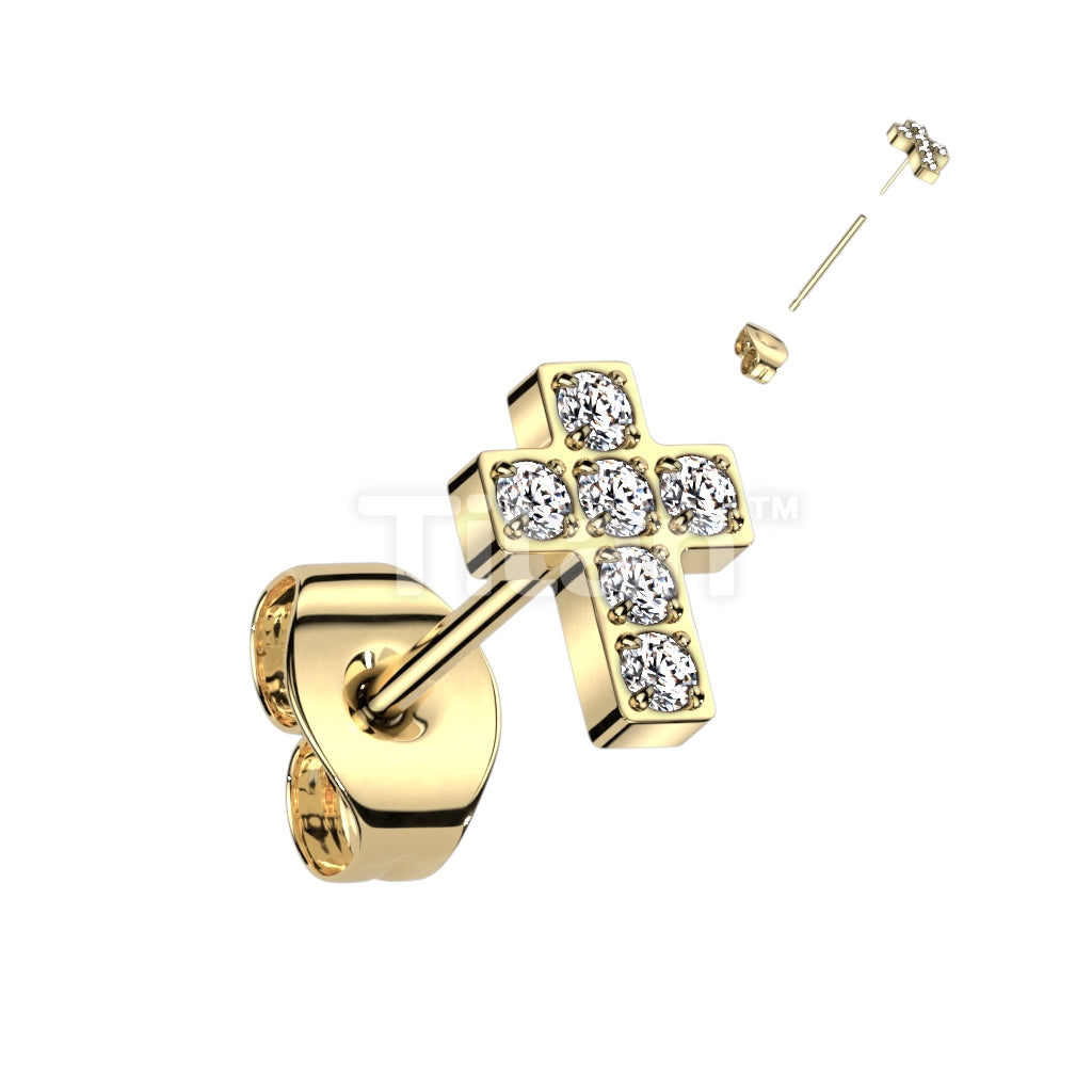 ASTM F136 Titanium Implant Grade Titanium Threadless Push in Earring... - Image 3