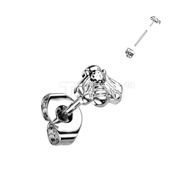 1pc Implant Grade Titanium Threadless Push in Bee Top Earring Stud - Image 3