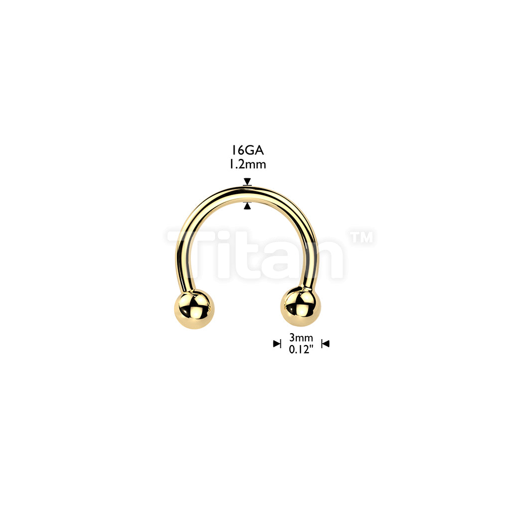Titanium Threadless Push In Horseshoe With One Fixed Ball - Image 4