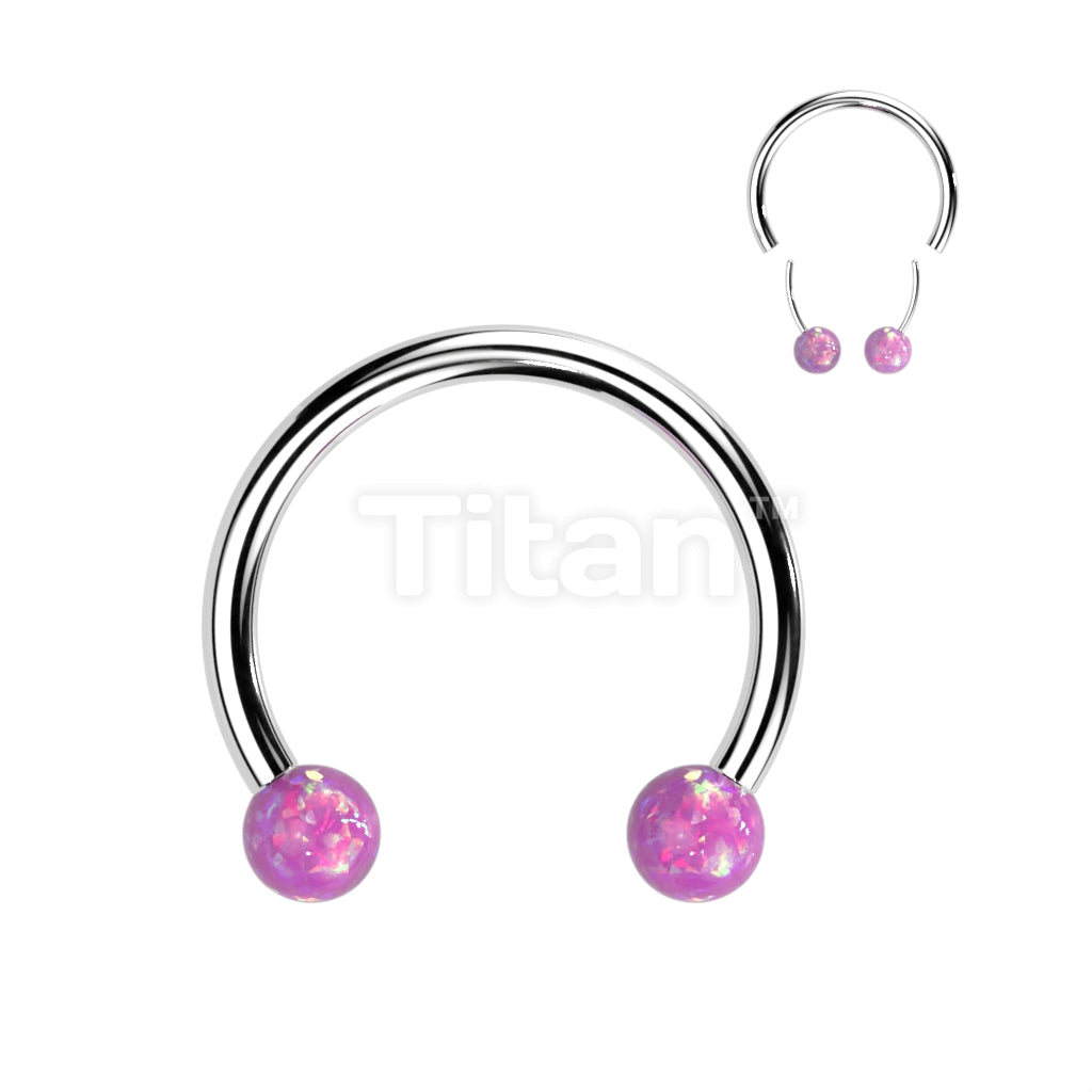 Implant Grade Titanium Threadless Horseshoe With Opal Ball Ends - Image 4