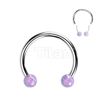 Implant Grade Titanium Threadless Horseshoe With Opal Ball Ends - Image 5