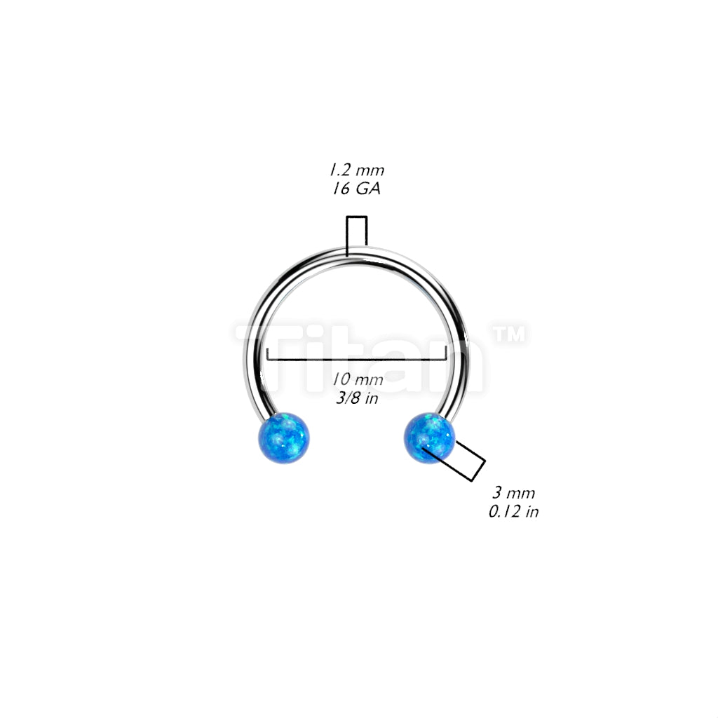 Implant Grade Titanium Threadless Horseshoe With Opal Ball Ends - Image 6