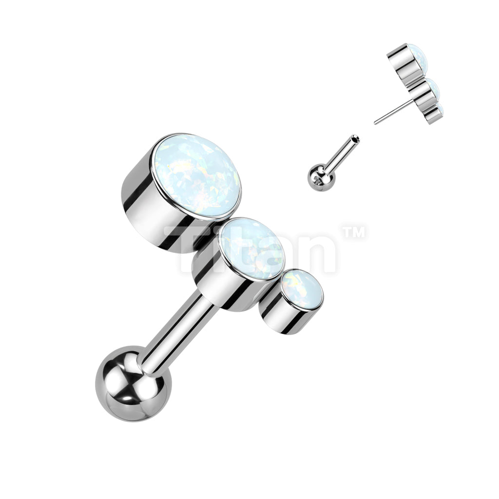 Implant Grade Titanium Threadless Push In Cartilage Barbell With... - Image 4