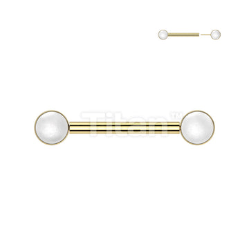 Implant Grade Titanium Threadless Push In Pearl Set Ends Nipple Barbell Rings - Image 2