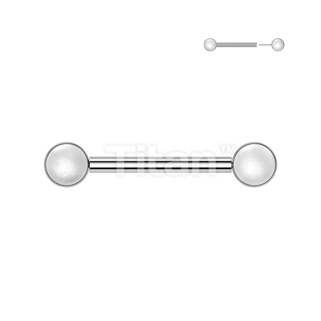 Implant Grade Titanium Threadless Push In Pearl Set Ends Nipple Barbell Rings - Image 3