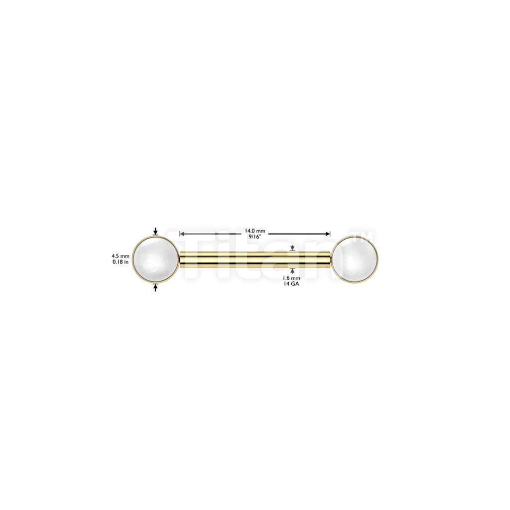 Implant Grade Titanium Threadless Push In Pearl Set Ends Nipple Barbell Rings - Image 4