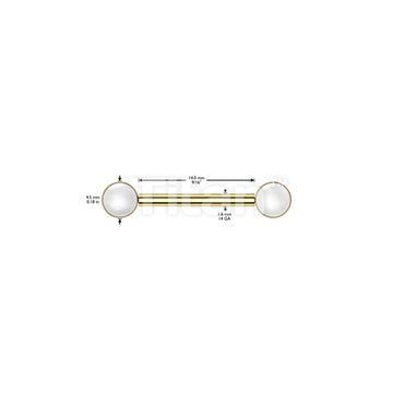 Implant Grade Titanium Threadless Push In Pearl Set Ends Nipple Barbell Rings - Image 4