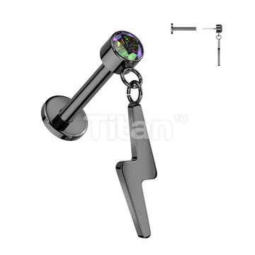 Implant Grade Titanium Threadless Push In Labret With Round Bezel Set... - Image 4