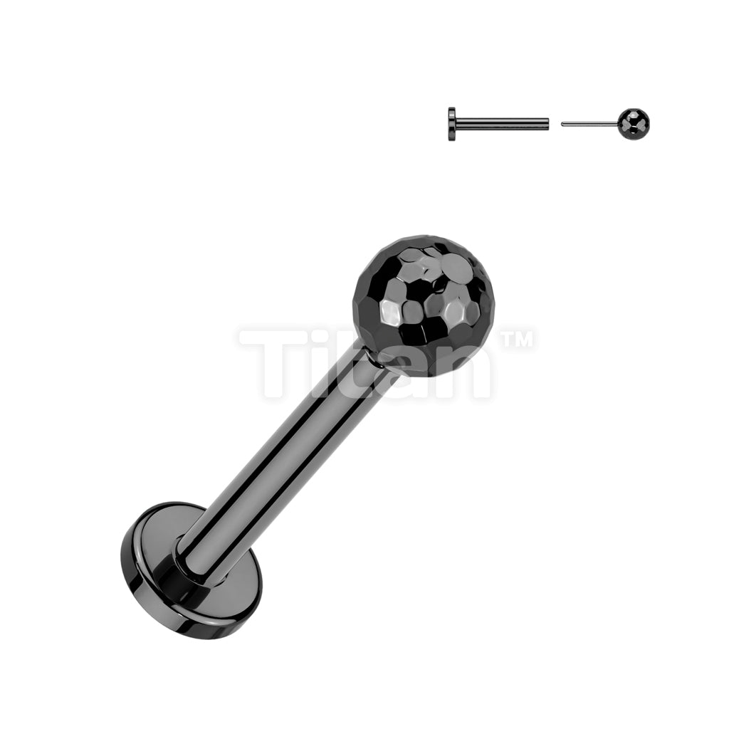 Implant Grade Titanium Threadless Push In Labret With Multi-Faceted Ball Top - Image 3