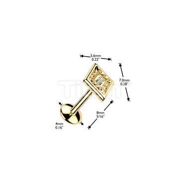 Titanium Threadless Push In Convex Base Stud With Diamond Cut CZ Top - Image 4