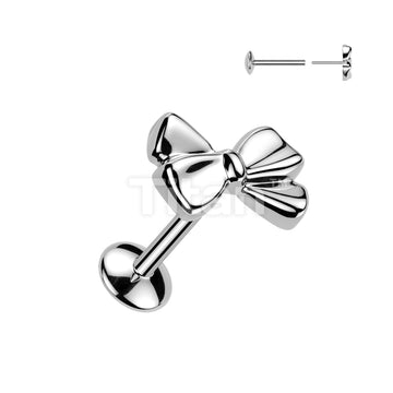 Titanium Threadless Push In Convex Base Stud With Ribbon Top - Image 3