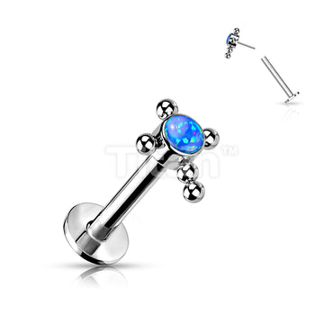 Implant Grade Titanium Threadless Push In Labret With Bezel Set CZ or... - Image 5