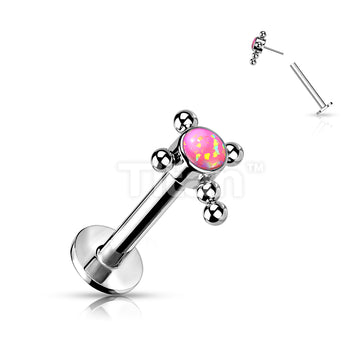 Implant Grade Titanium Threadless Push In Labret With Bezel Set CZ or... - Image 7