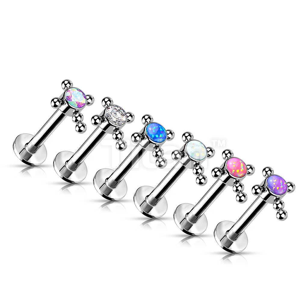 Implant Grade Titanium Threadless Push In Labret With Bezel Set CZ or... - Image 10