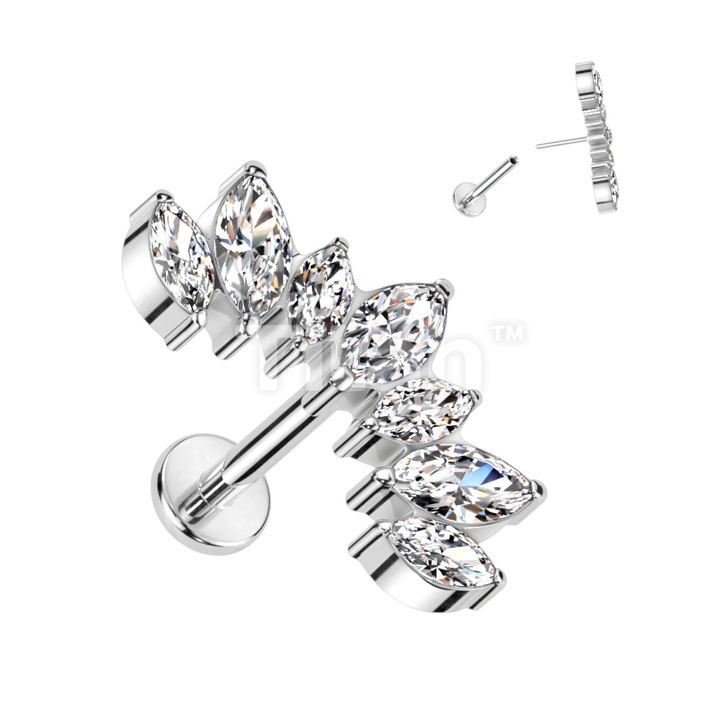 ASTM F136 Titanium Implant Grade Titanium Threadless Labret With 7... - Image 2