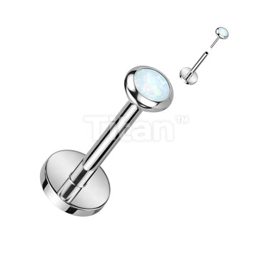 Implant Grade Titanium Threadless Push In Labret, Flat Back Stud With... - Image 7