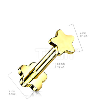 Implant Grade Titanium Threadless Push in Flower Base Labret With Star Shaped Top - Image 7