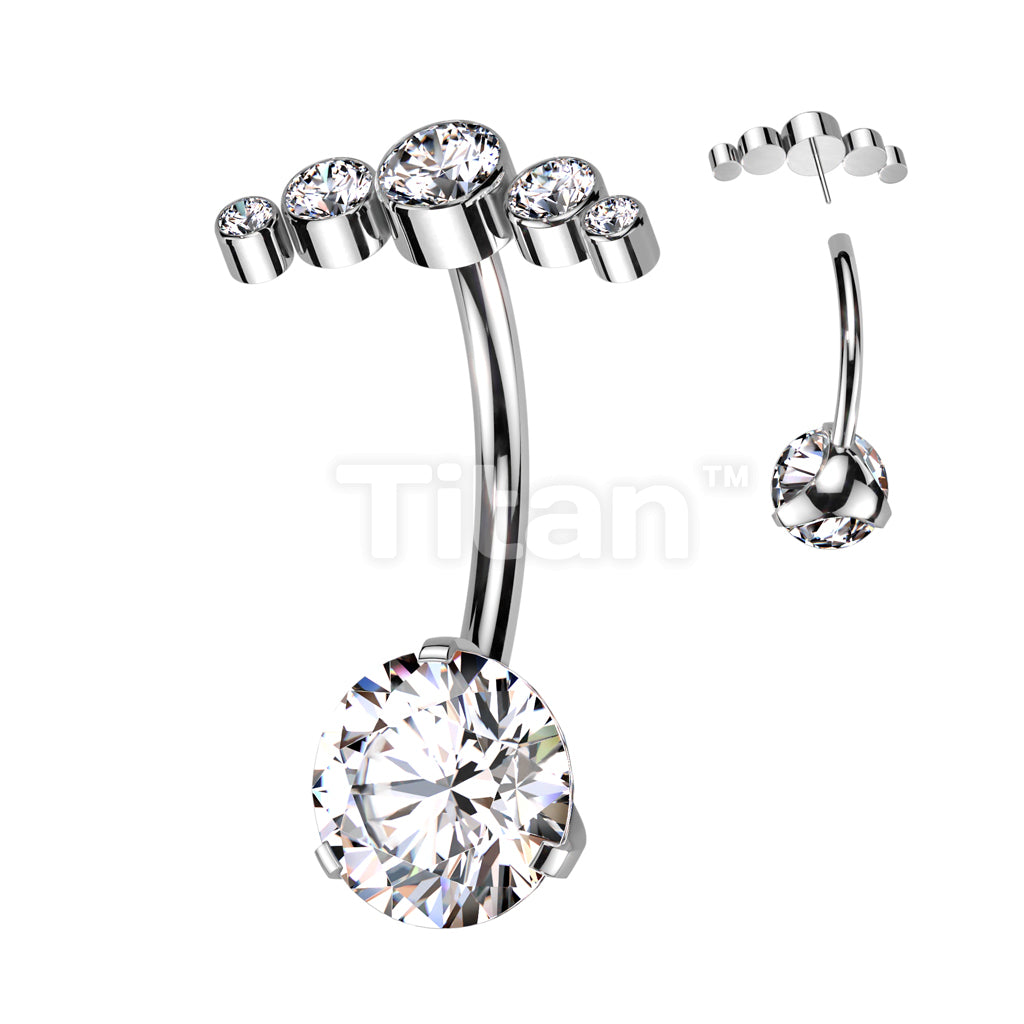 Implant Grade Titanium Threadless Push In Prong Set Bottom With 5 Bezel... - Image 3
