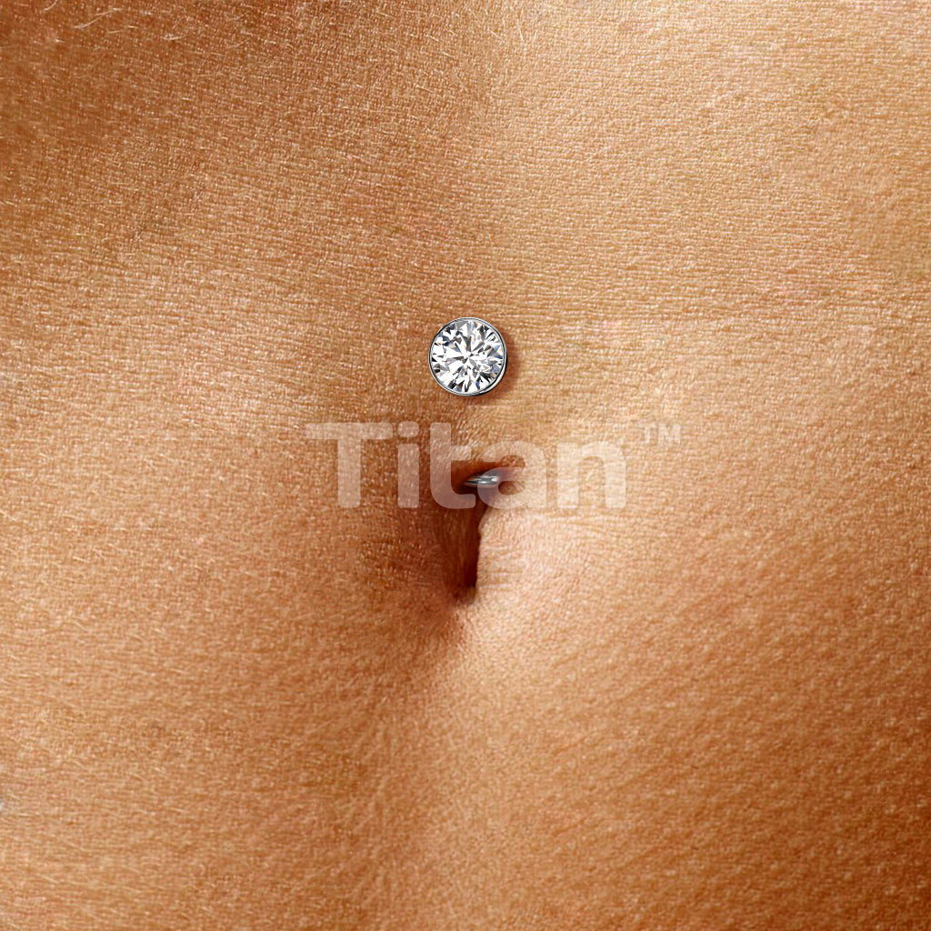 ASTM F136 Titanium Titanium Threadless Floating Base Belly Button Ring... - Image 9