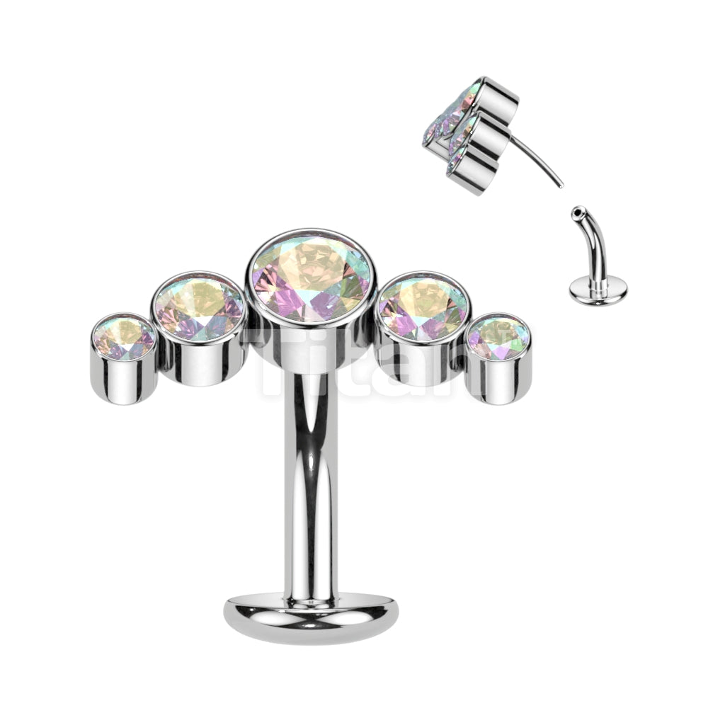 ASTM F136 Titanium Titanium Threadless Floating Belly Button Ring With... - Image 2