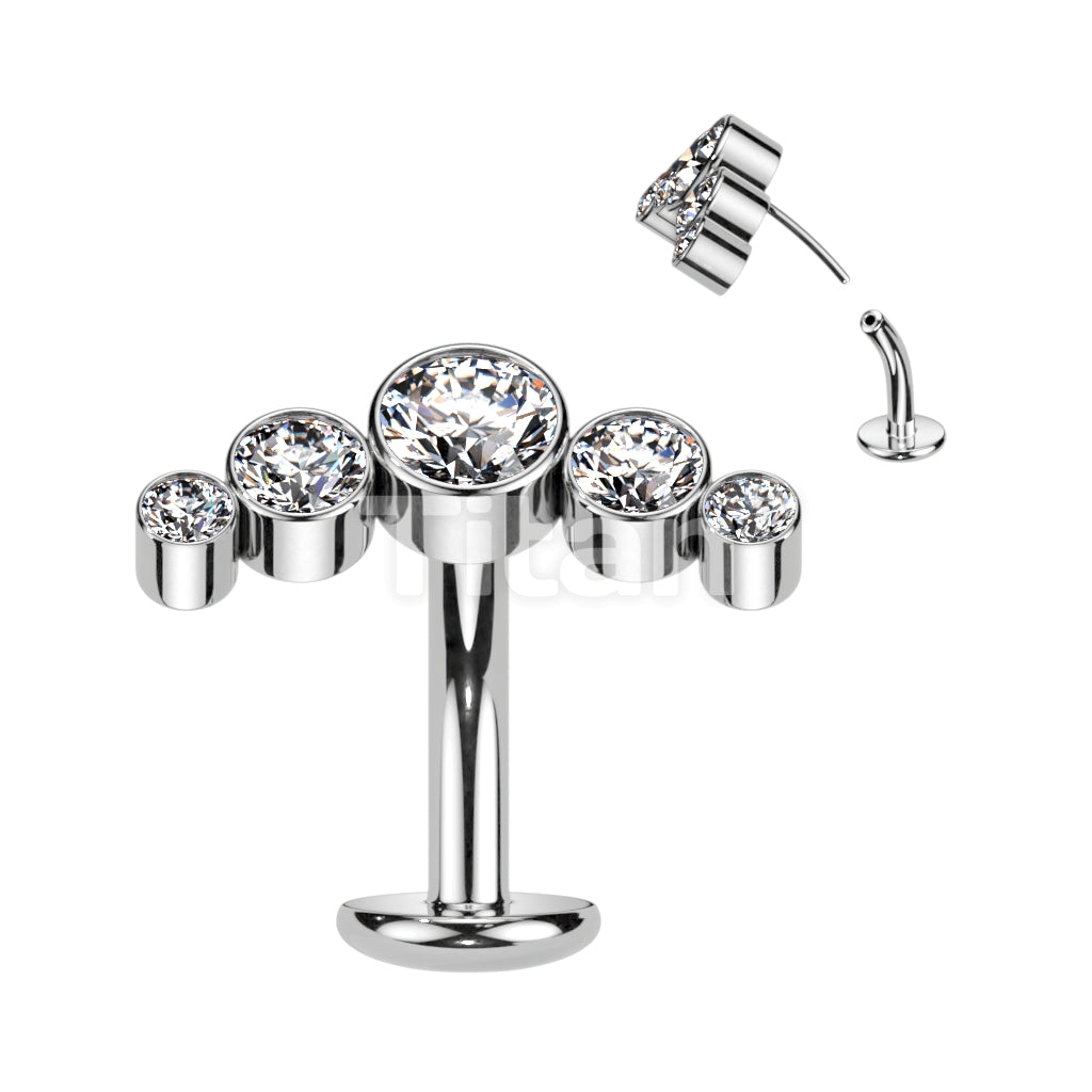 ASTM F136 Titanium Titanium Threadless Floating Belly Button Ring With... - Image 3