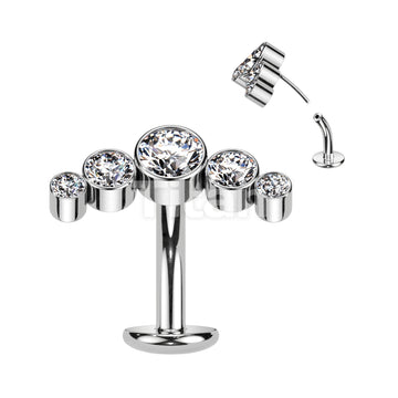 ASTM F136 Titanium Titanium Threadless Floating Belly Button Ring With... - Image 3